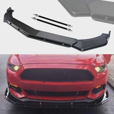 Carbon Fiber LOOK Front Bumper Lip Spoiler Diffuser For Ford	Mustang 2DOOR GT--- - Image 1 of 4
