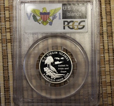 SILVER PCGS GRADED PR69 SILVER PROOF 2009-S U.S. VIRGIN ISLANDS QUARTER - Image 1 of 2