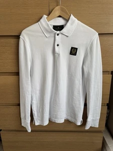 Belstaff mens small white long sleeved polo worn once excellent condition - Picture 1 of 6