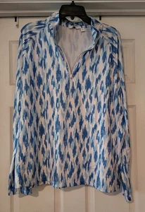 Lady Hager Damen Langarm Pullover blau/weiß Oberteil - Bild 1 von 5
