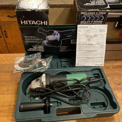 Hitachi G12SR4 Corded 6.2A 4-1/2" Angle Grinder With Accessory Handle & Case  - Image 1 of 4