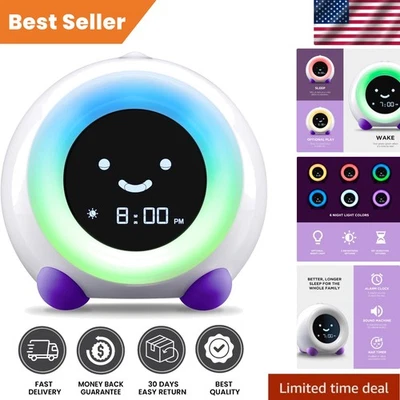 Reloj despertador Mella Sleep Trainer - púrpura brillante, luz nocturna y sonidos ajustables Foto 1 de 4