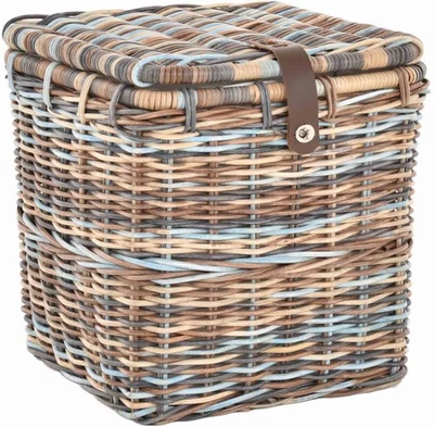 Korbtruhe Allzweck Korb Box mit Deckel Rattan (Mehrfarbig, Mittel, Quadratisch) - Bild 1 von 4