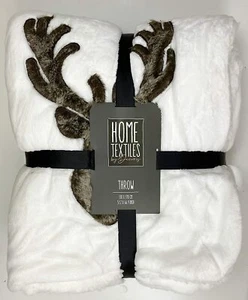 Morbida coperta bianca lancio cervo - decorazione naturale - decorazione casa foresta morbida e accogliente - Foto 1 di 3