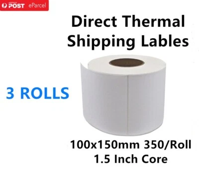 3 Rolls Direct Thermal 4x6 Labels 100 X 150mm Fastway EParcel Startrack Zebra - image 1 of 4