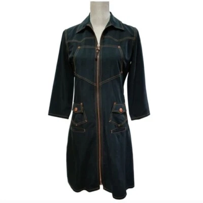 Jean Paul Gaultier Military Midi Zip Up Dress Luxury Designer Jacket Dress - Image 1 of 4
