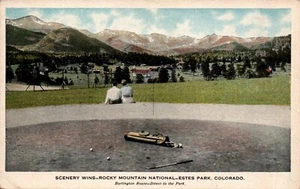 ESTES PARK CO EISENBAHN POSTKARTE Rocky Mountain Nationalpark Burlington Route - Bild 1 von 2