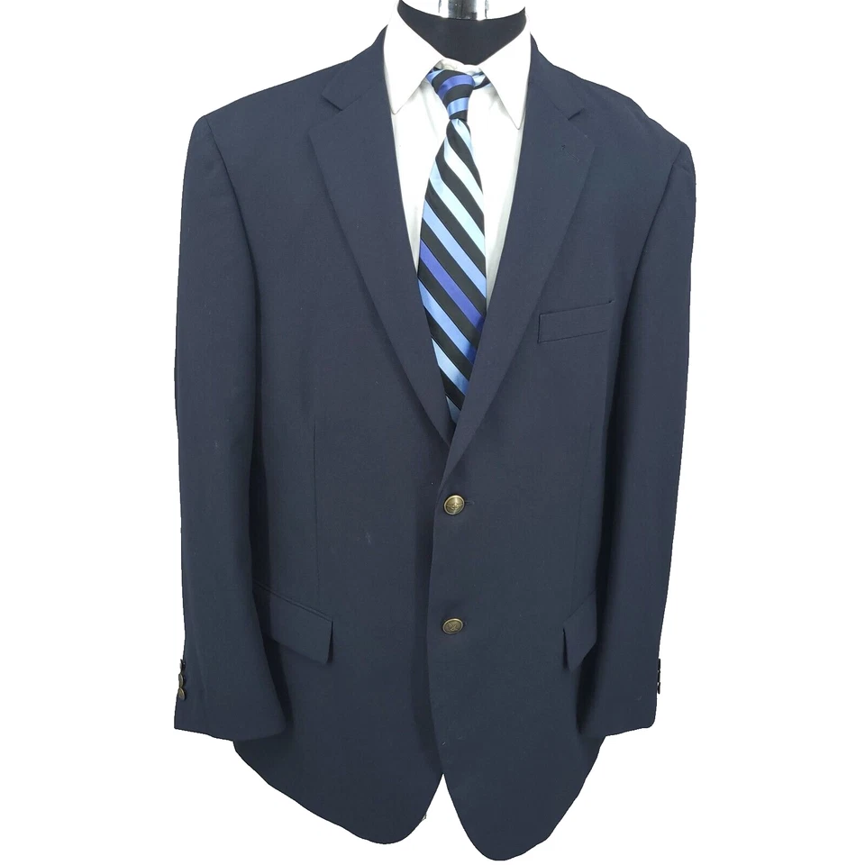 Dockers Sports Coat Mens 48R Blue Blazer Jacket 2 Gold Buttons Vented - Image 1 of 4