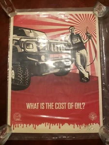 Shepard Fairey Obey Giant 2008 litografia "Costo dell'olio" - firmata e #/400 *COME NUOVA* - Foto 1 di 3