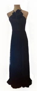 NWT Marchesa Notte Black Long Pleated Formal Dress Gown Sz 2 $895 - Picture 1 of 8