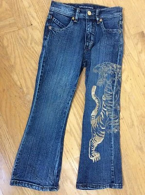 PEPE JEANS LONDON GIRLS Pantalones de mezclilla elásticos DORADO TIGRE en la pierna 6 cintura ajustable Foto 1 de 4