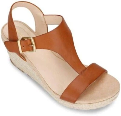 Sandalias alpargata Kenneth Cole Reaction para mujer con cuña para tarjeta, marrón talla 7M Foto 1 de 4
