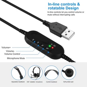 USB Headphones with Microphone - Picture 1 of 9
