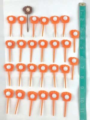 Vintage Wilton 27 Baseball Gloves / Balls Decoration Cupcake Cake Toppers Sports - Image 1 of 2