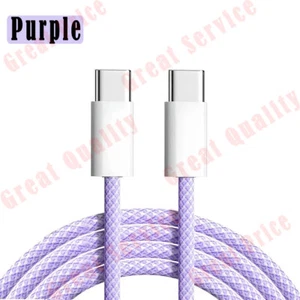 1M/2M 60W Type-C to USB-C Cable PD Fast Charger For iPhone 15 Pro Max Samsung PM - Picture 1 of 20
