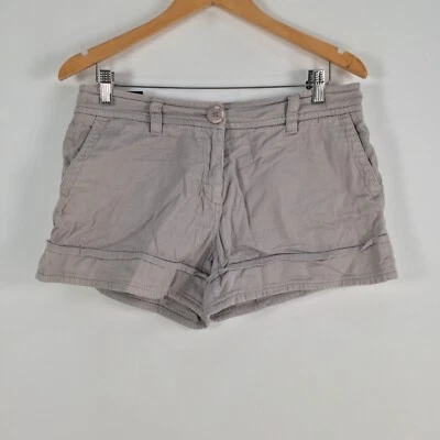 French COnnection womens chino shorts size 10 grey cotton zip fly 048589 — 第 1/4 张图片