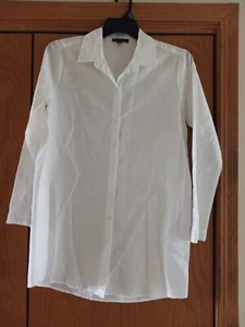Saks Fifth Ave Sport Women  M Linen Cotton Button Down Blouse Button Blouse NWOT - Picture 1 of 4