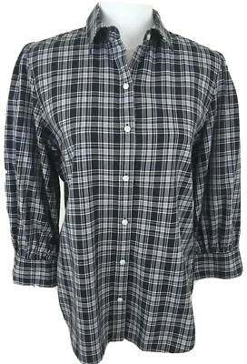 De colección. Camisa Top American Living ~ Para Mujer Talla XL~Negro/Blanco Trenzado Manga 3/4 Foto 1 de 4