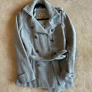 Chilli Pepper Wool Blend Double Breasted Jacket with Waist tie size small - Picture 1 of 5