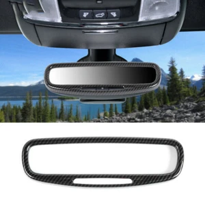 Carbon Inner Rearview Mirror Frame Cover Trim For Jeep Grand Cherokee 2017-2020 - Picture 1 of 6