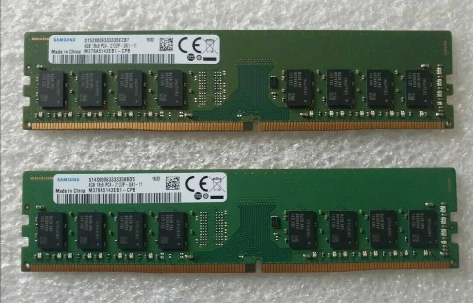 Samsung 8GB M378A5143EB1-CPB 2x4GB PC4-17000 2133MHz UDIMM Memory Ram DDR4 Pc - Image 1 of 1