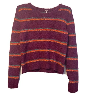 Free People Best Day Ever Boucle Striped Sweater Size Small Petite - Image 1 of 4