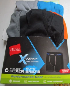 New Hanes X-Temp Tagless Boxer Boy Briefs X 5 Large 14 16 Cooling Wicking Light - Picture 1 of 5