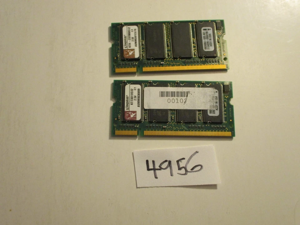 Kingston 2x512Mb=1Gb 333Mhz PC2700 200pin DDR1 SODIMM laptop memory RAM (4956) - Image 1 of 2