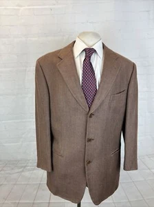 SPRING/SUMMER Ermenegildo Zegna Men's Brown Linen Blend Blazer 40R $2,195 - Picture 1 of 11