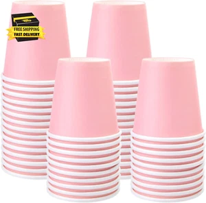50 Pack 3 Oz Paper Cups, Disposable Bathroom Cups, Ideal for Bathroom, Party, Pi - Picture 1 of 7