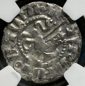 NGC AU ARMENIA Hetoum I & Zabel 1226-1270 AD Silver Tram Coin Templars Crusaders - Picture 1 of 5