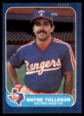 1986 FLEER BASEBALL CARD TEXAS RANGERS #573 WAYNE TOLLESON - Image 1 of 2