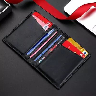 Men's Genuine Leather Wallet Slim Card Holder RFID Blocking ID Credit Money Clip - Image 1 of 4