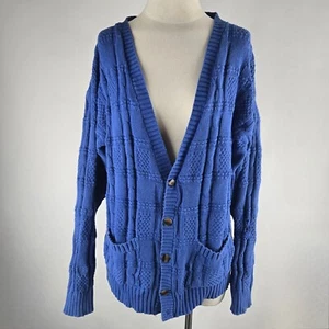 Vintage 80's Distressed Christian Dior Monsieur Cardigan Knit Sweater Size L - Picture 1 of 6