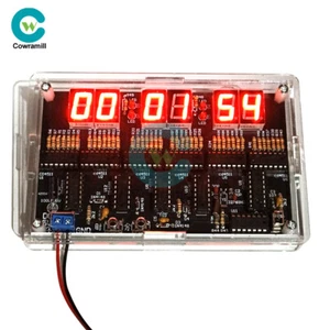 6 Ziffern Zum Selbermachen Uhr Kit Zum Selbermachen Elektronischer Wecker Löten Übungsset mit Etui - Bild 1 von 48