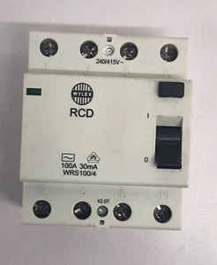 WYLEX WRS100/4 100 AMP 30mA FOUR POLE RCD TYPE AC - Picture 1 of 6