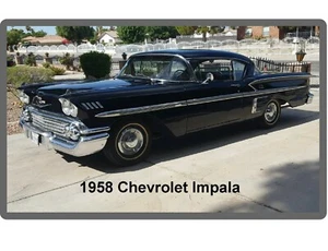 1958 Chevy Impala schwarz Kühlschrank/Werkzeugkoffer Magnet - Bild 1 von 1
