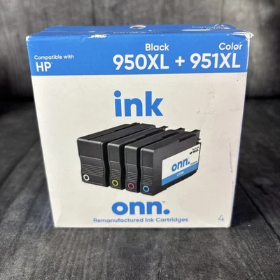 NUEVO paquete de 2 cartuchos de tinta negra onn 952XL HP compatibles 08/2022 Foto 1 de 4