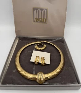 Vintage Avon 100 Anniversary 1886-1986 Halskette Brosche und Ohrringe Set - Bild 1 von 2