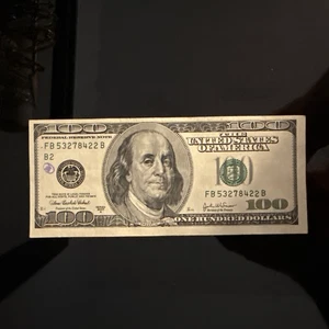 100 Dollar Bill USA 2003 A USD Misprint Off Center Cut Rare - Picture 1 of 2