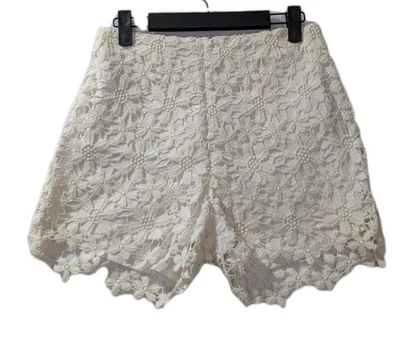 Pantalones Cortos Y2K Hollister Blanco Crochet Encaje Para Mujer Talla 1 Tiro Bajo Festival Boho Foto 1 de 4