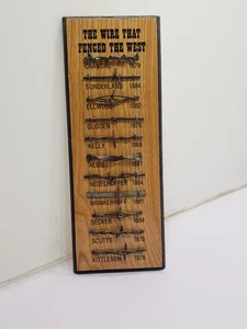 Amos Crouch Antique Barb Wire Wooden Plaque "The Wire That Fenced The West" - Picture 1 of 11