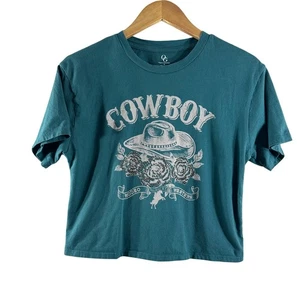 Camiseta para mujer Organic Generation algodón pedrería rosas de vaca camiseta gráfica talla M - Imagen 1 de 7