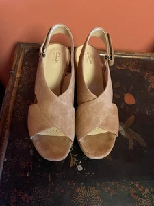 Clark’s Marista Lara Tan Suede Sandals 3.5d - Picture 1 of 6