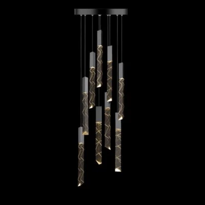 Stair Chandelier Lighting Hotel Crystal Pendant Light Kitchen Lamp Ceiling Light - Image 1 of 4