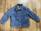 Mini Boden Corduroy Jacket Sherpa Lined 7-8 Years Blue Full Zip Up