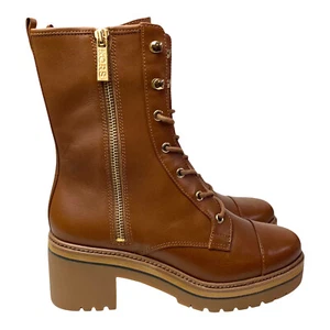 Michael Kors Damen 6 Anaka Leder Plateau Kampfstiefel Cognac - Bild 1 von 5