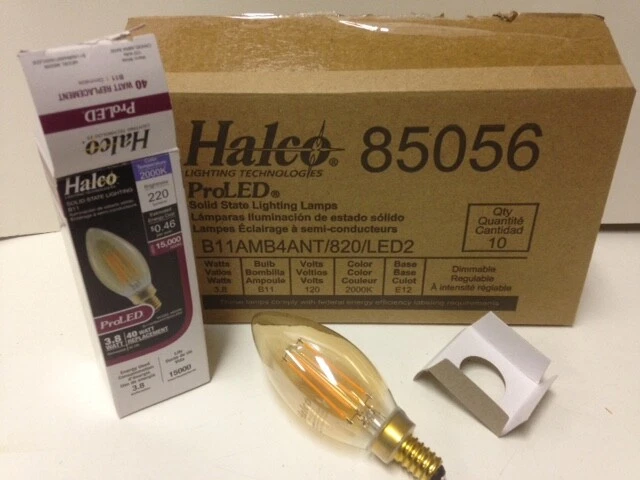 10 NEW LED 15000 hr. B11 3.8 watt ProLed light bulb 2000K 220 lumens  - Image 1 of 1