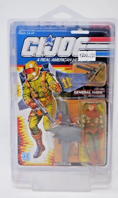 1990 Vintage Hasbro GI Joe ARAH General Hawk Commander Carded Figure C8 NR - Image 1 of 2