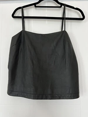 Top de cuero negro T by Alexander Wang, talla M, venta al por menor $450,00 Foto 1 de 4